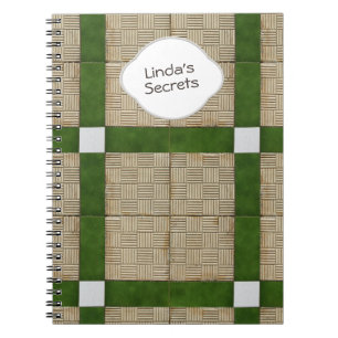 Caderno Espiral Texto cerâmico do cinza do verde dos azulejos