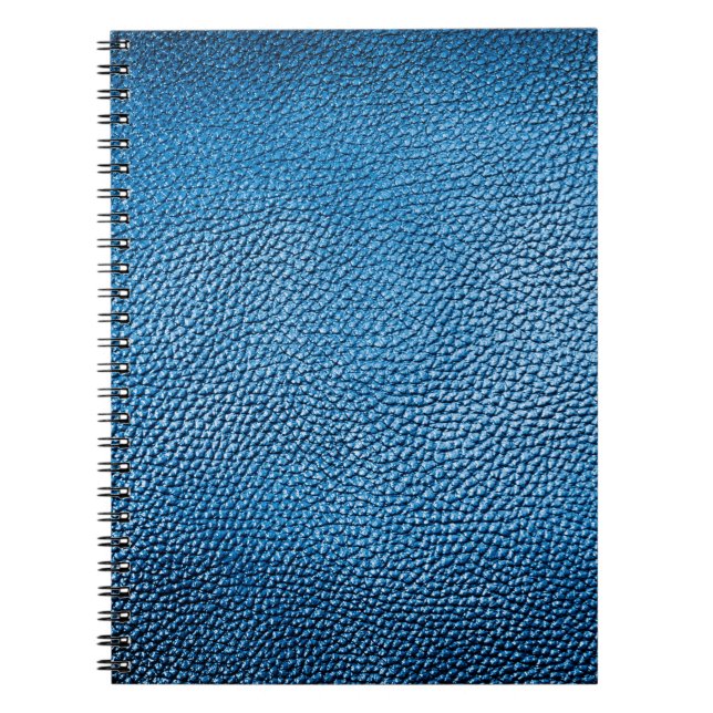 Caderno Espiral Texto clássico de fundo em couro azul.bl (Frente)