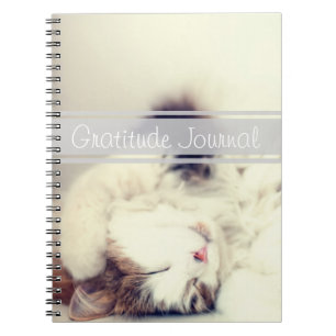 Caderno Espiral Texto customizável do gato do sono do Diário da