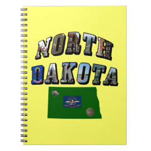 Caderno Espiral Texto de Imagem de Dakota do Norte