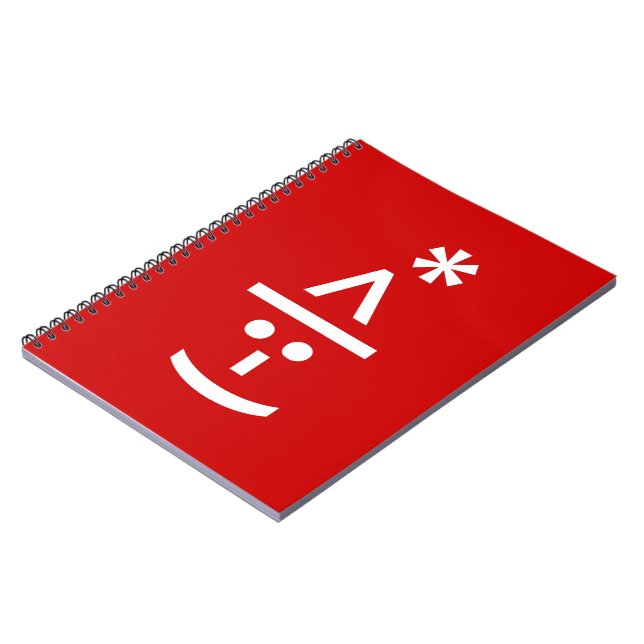 Caderno Espiral Texto do Elf Emoticon Xmas ASCII (Left Side)