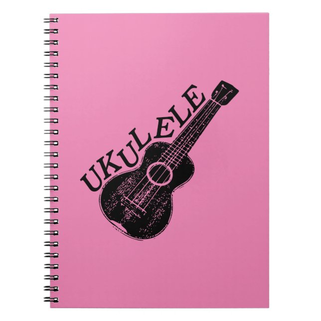 Caderno Espiral Texto E Imagem Do Ukulele (Frente)