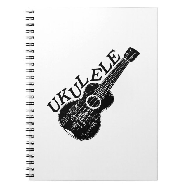 Caderno Espiral Texto E Imagem Do Ukulele (Frente)