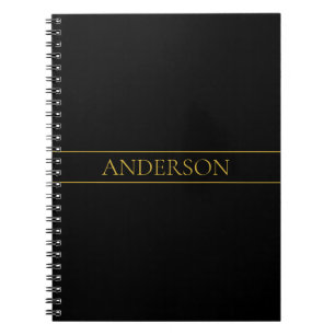 Caderno Espiral Texto e Linhas de Ouro Personalizáveis com Classe