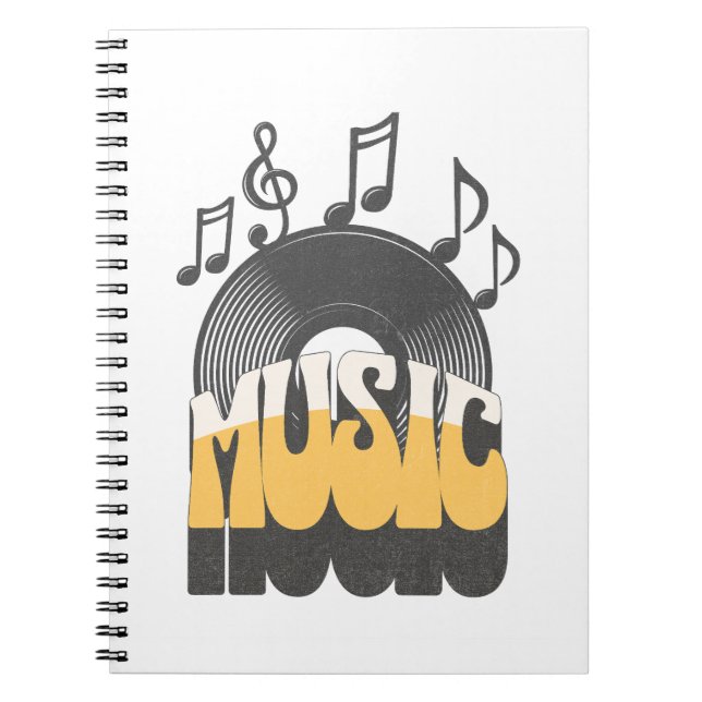 Caderno Espiral Texto musical com vinil record (Frente)