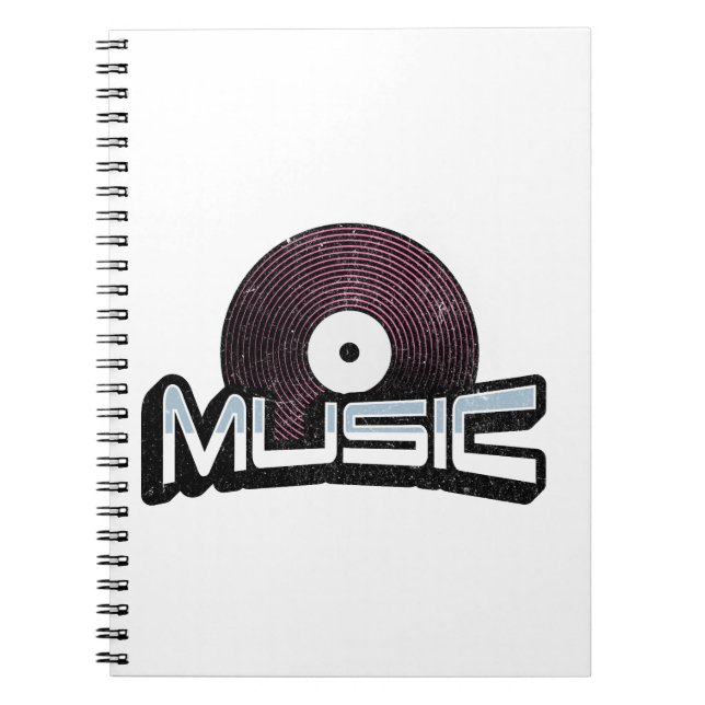 Caderno Espiral Texto musical com vinil record (Frente)