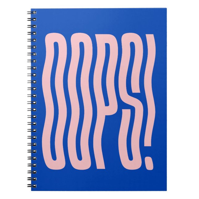 Caderno Espiral Texto Ondulado Oops (Tom Azul) (Frente)
