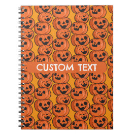 Caderno Espiral Texto Personalizado Abóbora Feliz Halloween Person