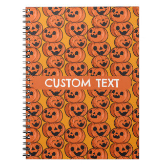 Caderno Espiral Texto Personalizado Abóbora Feliz Halloween Person