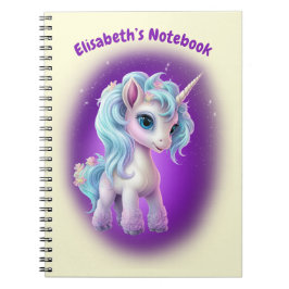 Caderno Espiral Texto personalizado Bloco de anotações Unicorn