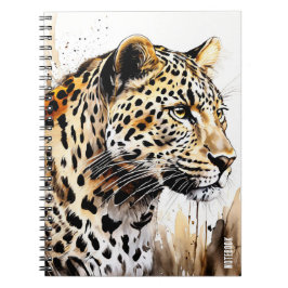 Caderno Espiral TEXTO PERSONALIZADO: Diário de notebook Leopard