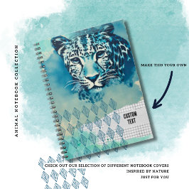 Caderno Espiral TEXTO PERSONALIZADO - Diário de notebook leopardo