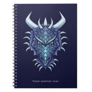 Caderno Espiral Texto Personalizado do Cabeçalho do Dragão legal