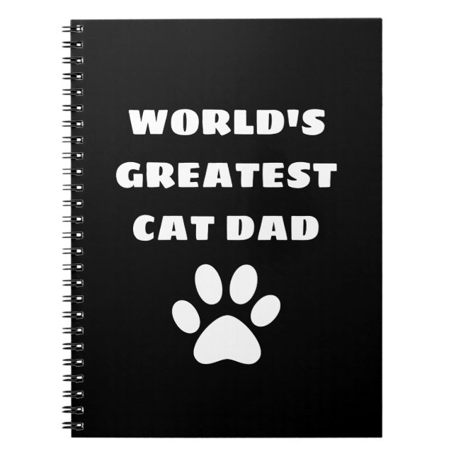 Caderno Espiral Texto personalizado do maior Pai de Cat do mundo p (Frente)