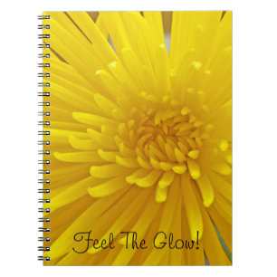 Caderno Espiral Texto Personalizado - Fotografia da Flor Amarelo A