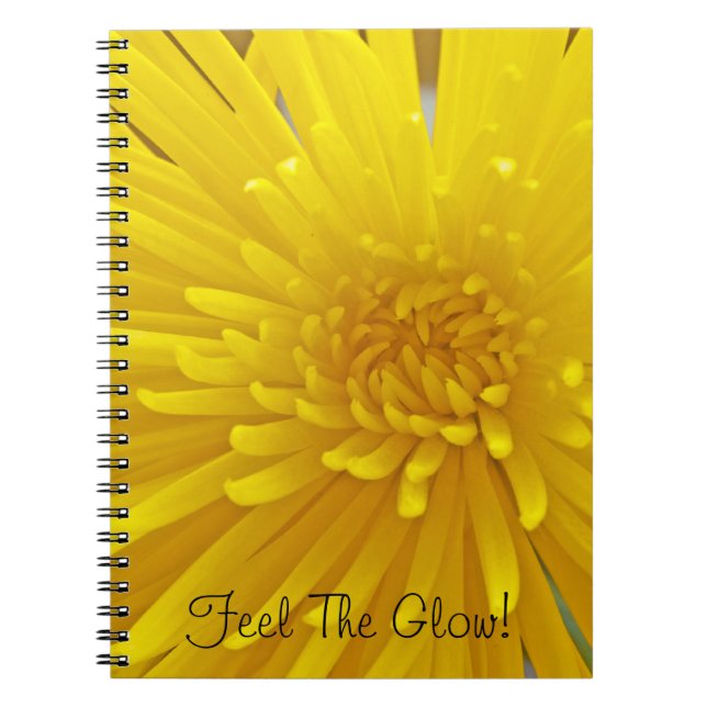 Caderno Espiral Texto Personalizado - Fotografia da Flor Amarelo A (Frente)