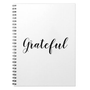 Caderno Espiral Texto personalizado preto branco gratificante 