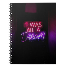 Caderno Espiral Texto Rosa Púrpura Arte Era Tudo Um Sinal De Sonho