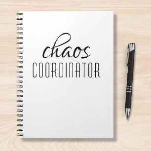 Caderno Espiral Texto tipográfico do coordenador do caos