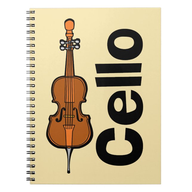 Caderno Espiral Texto Vertical Cello (Frente)