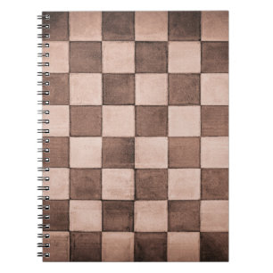 Caderno Espiral Textura antiga da parede de caroço preto e branco
