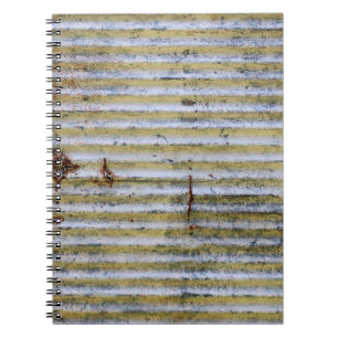 Caderno Espiral textura antiga de galão-de-zinco enferrujado, tex