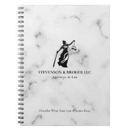 Caderno Espiral Textura branca de Luxo Marble Logotipo de Lady Jus