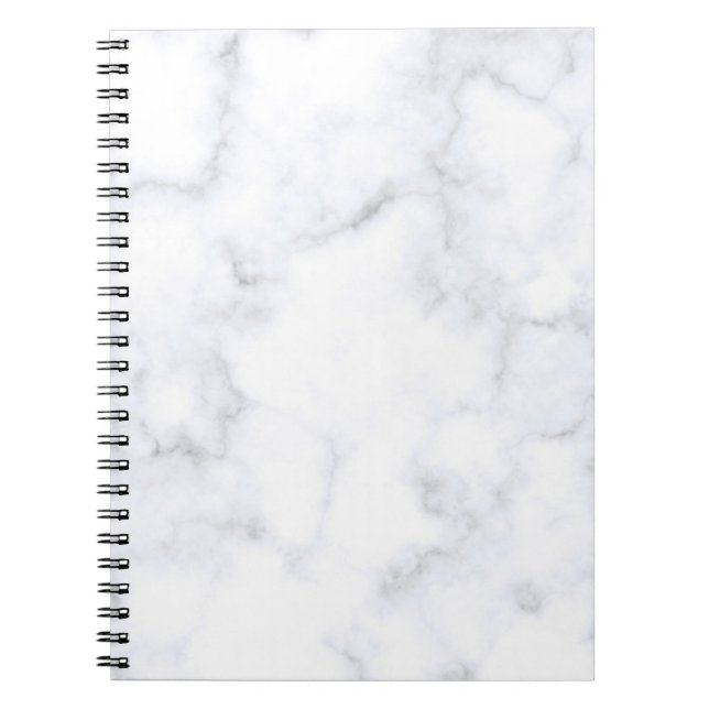 Caderno Espiral Textura branca de mármore (Frente)