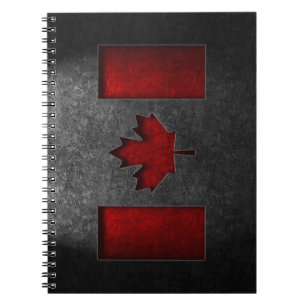 Caderno Espiral Textura canadense da pedra da bandeira
