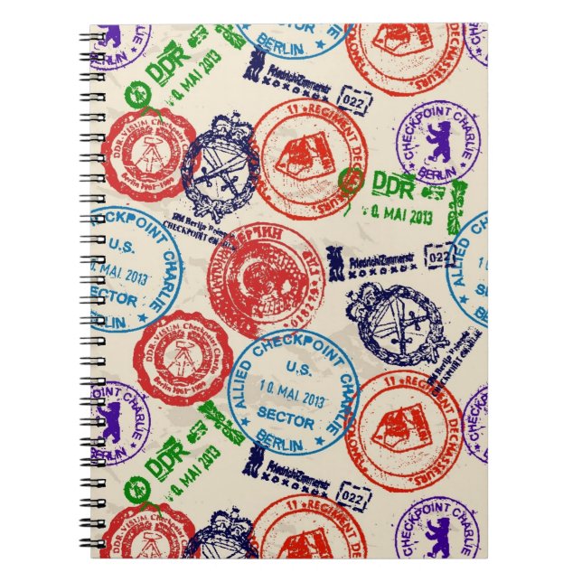 Caderno Espiral Textura com selos reais (Frente)