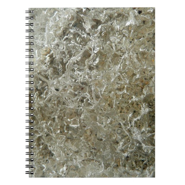 Caderno Espiral Textura de Abstrato de gelo glacial (Frente)
