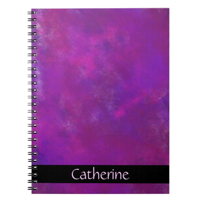 Caderno Espiral Textura de Abstrato Roxo Personalizada (Frente)