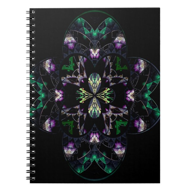 Caderno Espiral Textura de arte fractal (Frente)