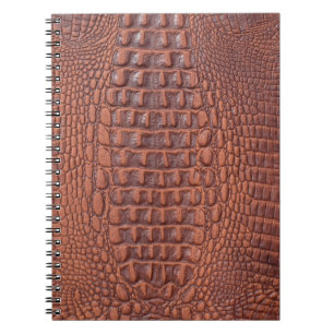 Caderno Espiral Textura de couro castanho, abstrato,envelhecido,an