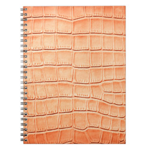 Caderno Espiral Textura de couro de crocodilo castanho-claro