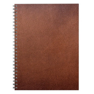 Caderno Espiral Textura de couro marrom