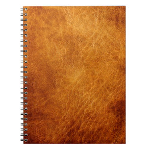 Caderno Espiral Textura de couro marrom