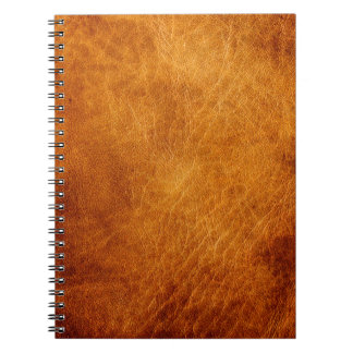 Caderno Espiral Textura de couro marrom