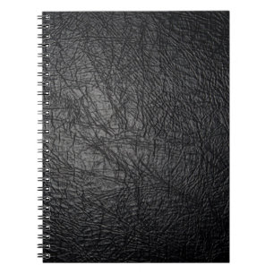 Caderno Espiral Textura de couro preto escura