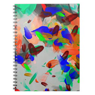 Caderno Espiral textura de desenho de abstrato com tinta real caót