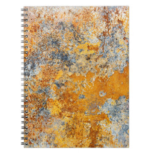 Caderno Espiral Textura de ferrugem antiga, fundo metálico resplan