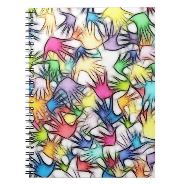 Caderno Espiral Textura de fundo abstrato das mãos (Frente)