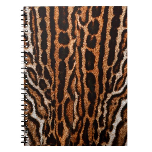 Caderno Espiral textura de fundo das peles de leopardo (Frente)