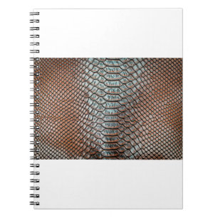 Caderno Espiral textura de fundo em pele, crocodilo,l