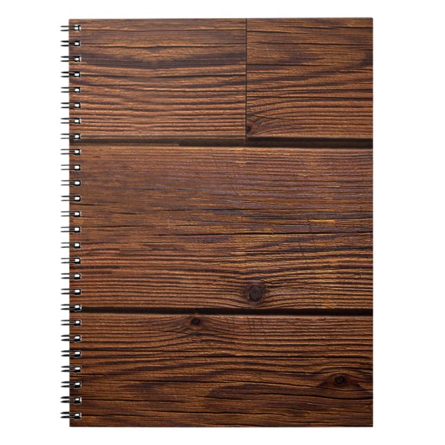 Caderno Espiral Textura de grãos de madeira lavados (Frente)
