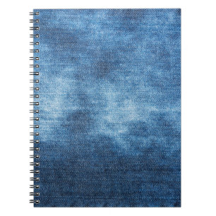 Caderno Espiral Textura de jeans de denim azul