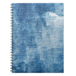 Caderno Espiral Textura de jeans de denim azul