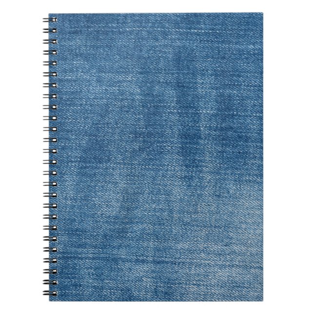 Caderno Espiral Textura de jeans de denim azul de fechamento (Frente)