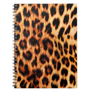 Caderno Espiral Textura de leopardo, padrão africano sem soldadura