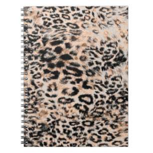 Caderno Espiral Textura de leopardo, padrão de impressão de anim